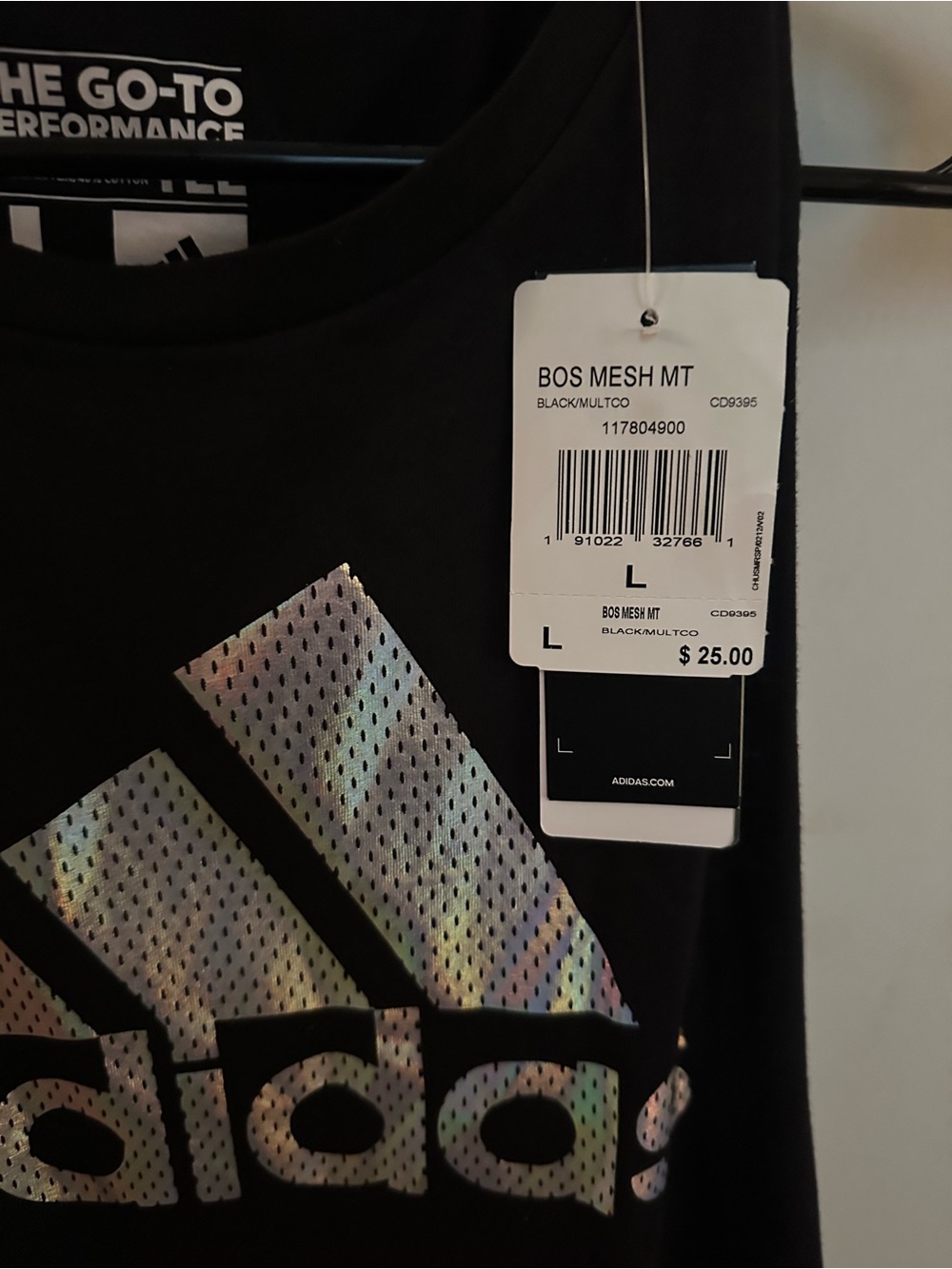 🆕 Adidas Black Tank Top with Holographic Logo - Picture 4 of 6